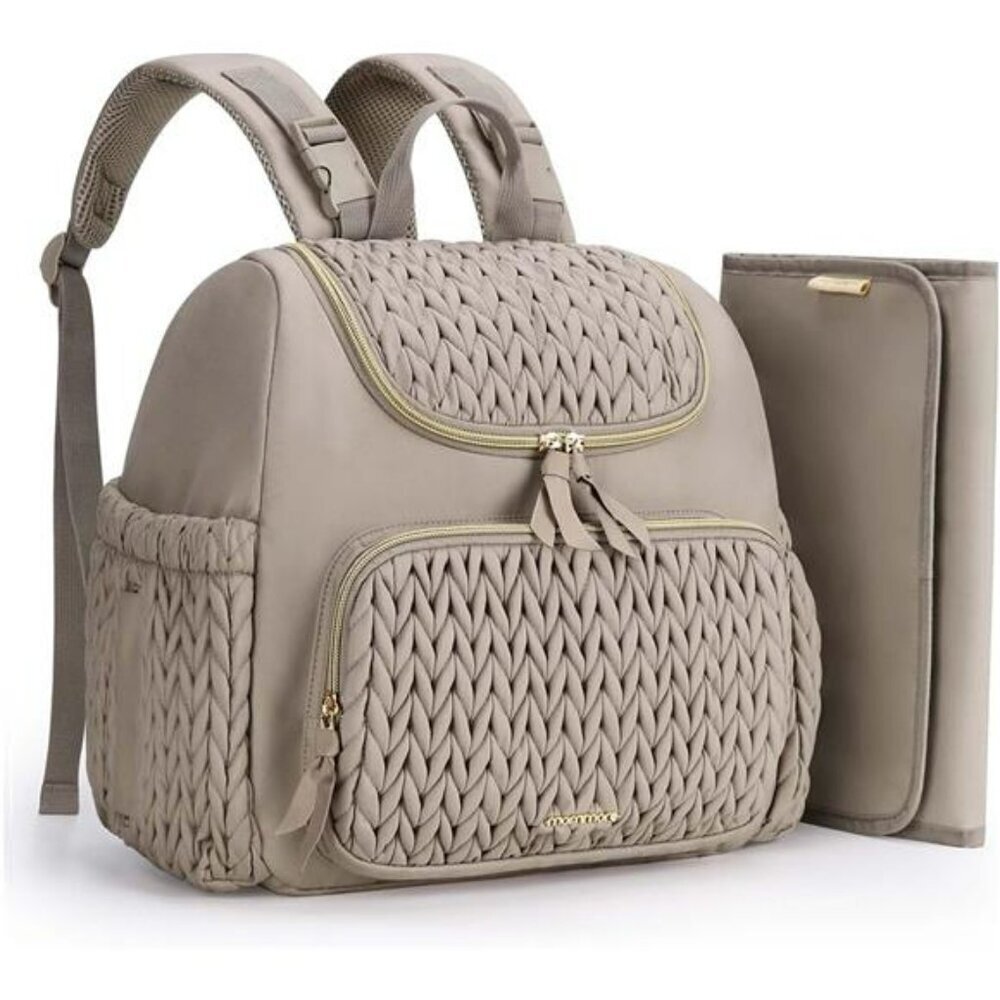 Mommore Diaper Backpack Baby Bag with Insulated Pockets Stroller Straps Pad